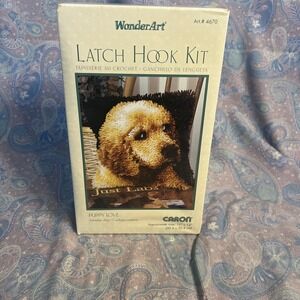 WonderArt Latch Hook Kit 12"X12" Puppy Love #4670 Labrador Dog Sealed NIB